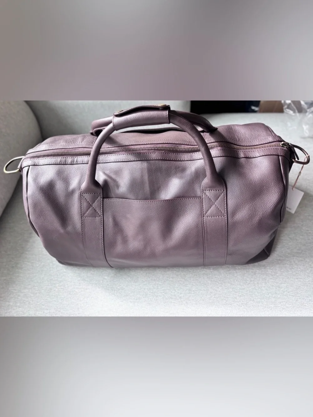 Quince Nappa Leather Duffle Bag Dark Brown New With Tags - Picture 11 of 14